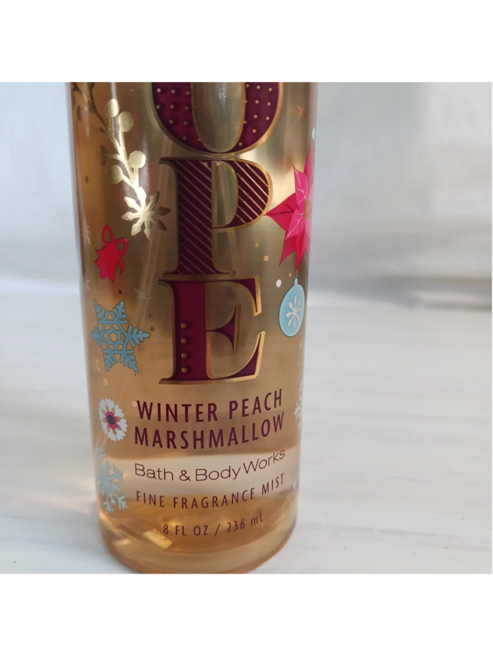 BATH & BODY WORKS HOPE WINTER PEACH MARSHMALLOW BODY MIST SPRAY 8 FL OZ